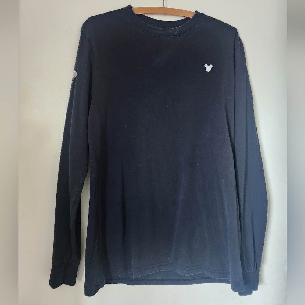 Mens Fatigued Cotton Long Sleeve Disney Mickey Tee